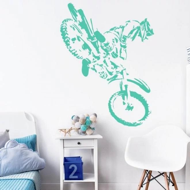 Cross motor motívumú, dekoratív falmatrica