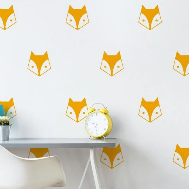 Rókás matrica készlet, pasztell színekben - 20 db