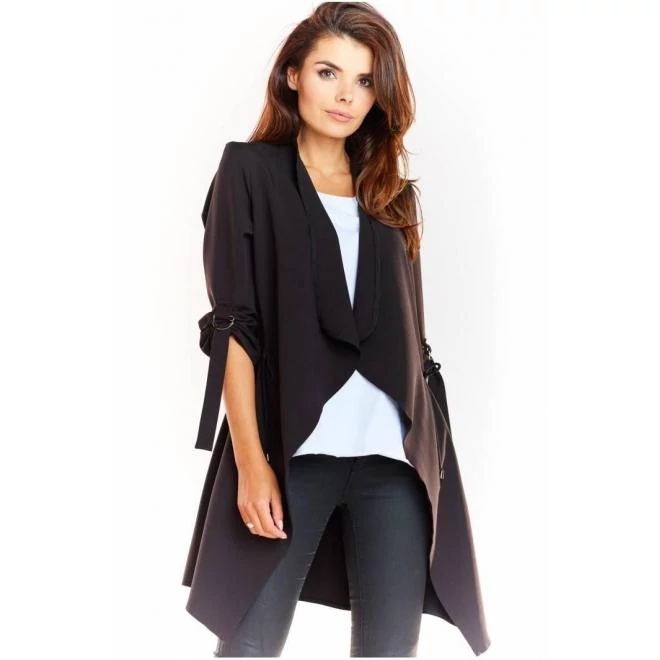 Bő szabású női zakó fekete színben