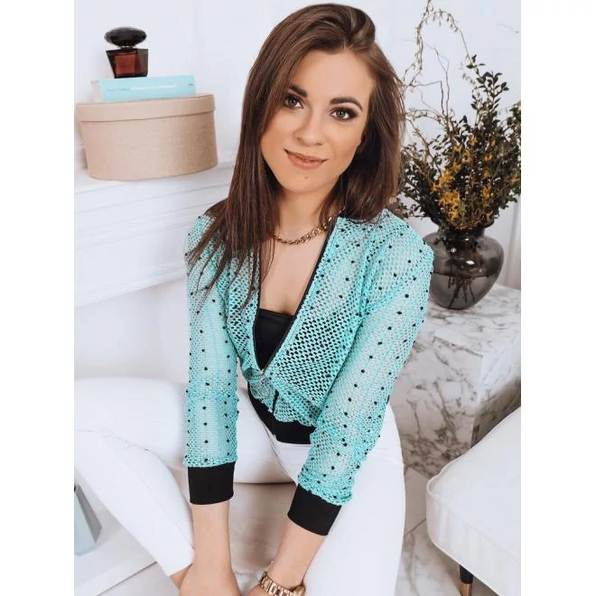 Hálós bomber dzseki hölgyeknek, világoskék színben
