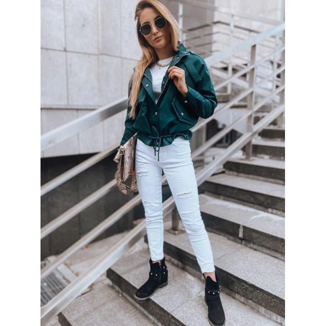 Oversize női tavaszi kabát zöld színben