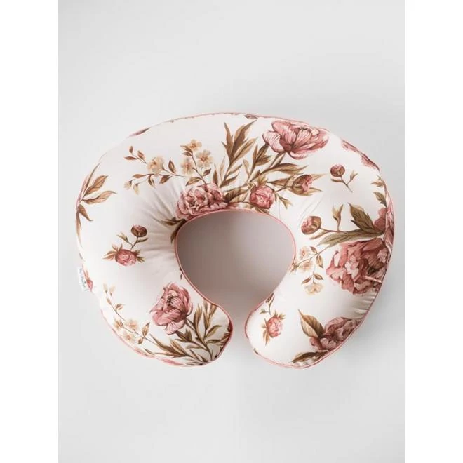 Rózsaszín szoptatópárna C - alakban, pünkösdi rózsa