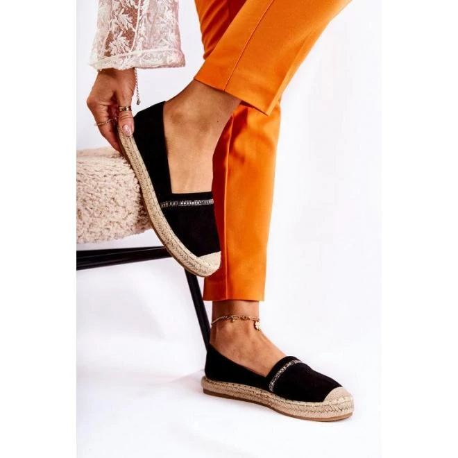 Fekete, női espadrillák