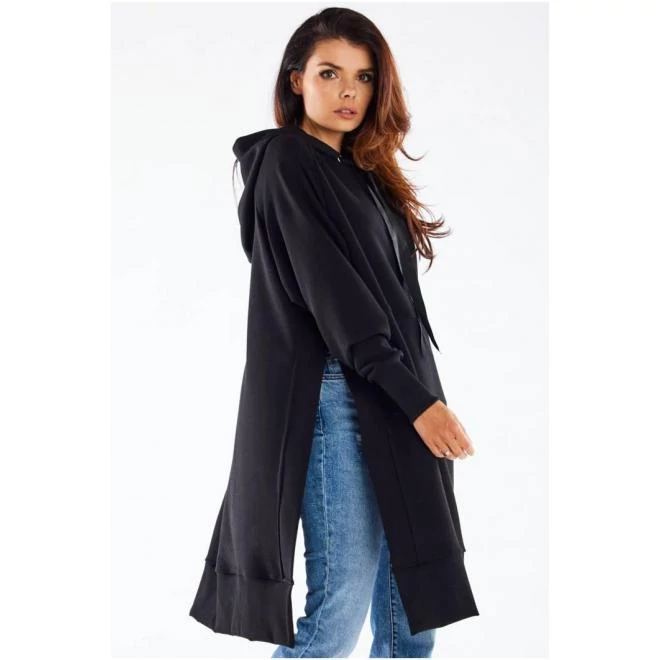 Fekete oversize pulóver hasítékokkal