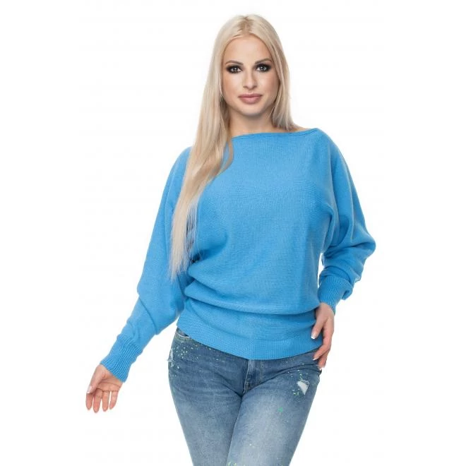 Kék kimonó stílusú szvetter hölgyeknek