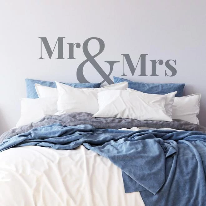 Dekoratív, Mr&Mrs feliratú matrica