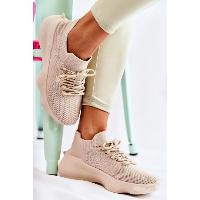 Bézs, női sportcipő