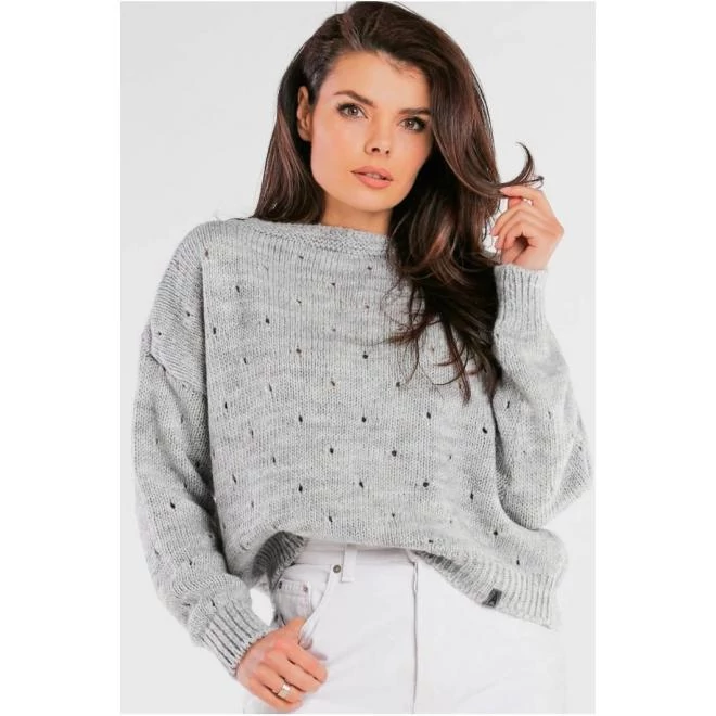 Lezser rövid női szvetter szürke színben