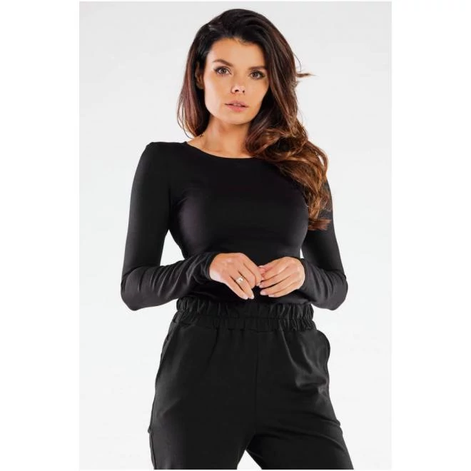 Fekete basic póló, hosszú ujjal