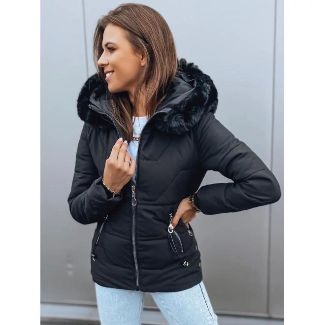 Steppelt női kabát fekete színben