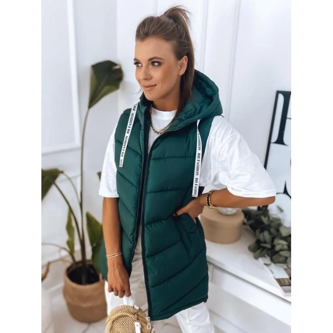 Steppelt női mellény sötétzöld színben