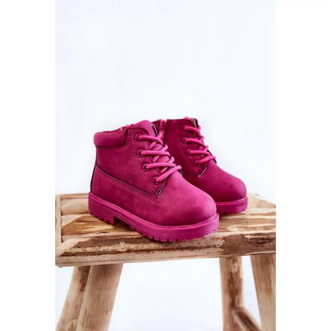 Rózsaszín lány csizma, cipzárral