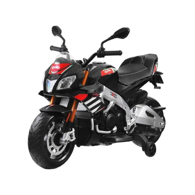Fekete, akkumulátoros motorkerékpár - Aprilia Tuono V4, gyerekeknek