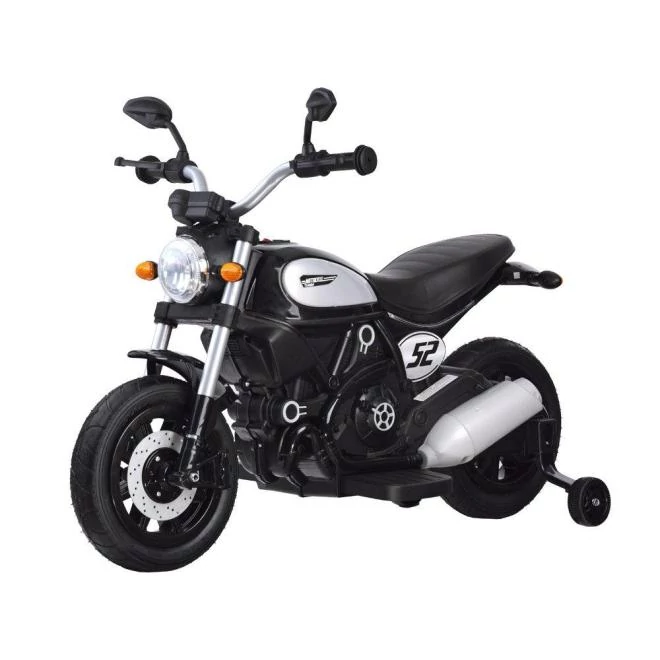 Fekete színű, elektromos motor, gyerekeknek