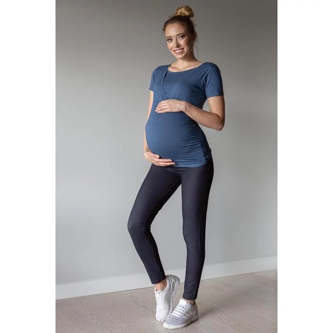 Kék blúz, terhes és szoptató nők számára