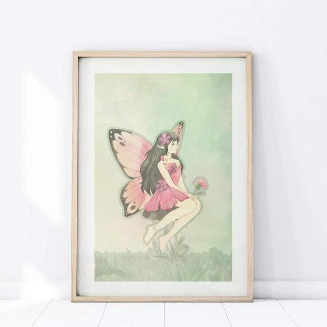 Dekoratív plakát, tündérrel