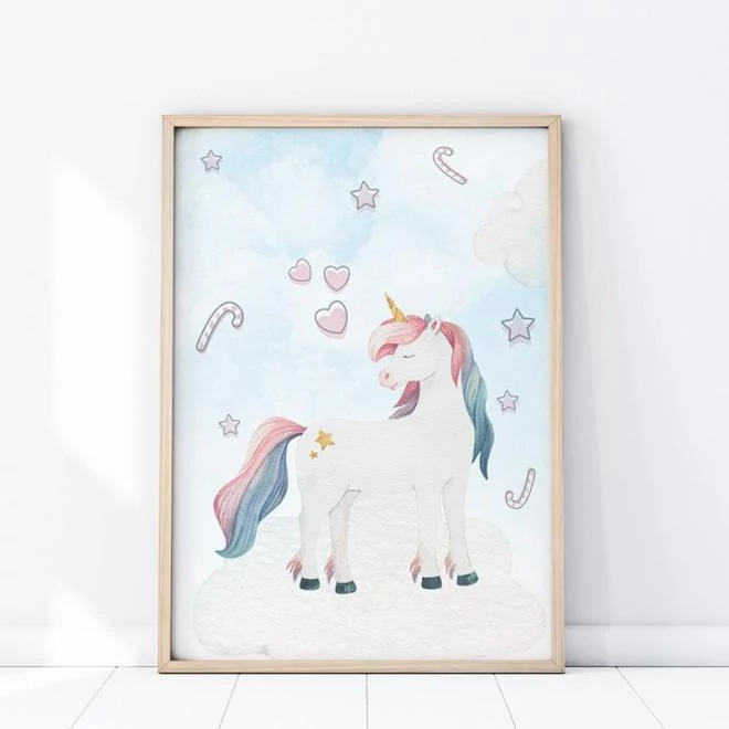 Plakát, mesebeli egyszarvúval