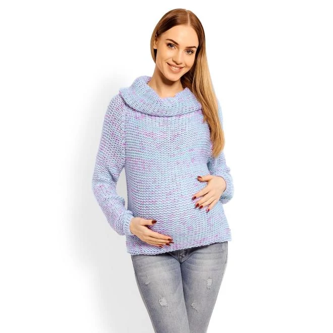 Kismama gyapjú garbó, kék színben