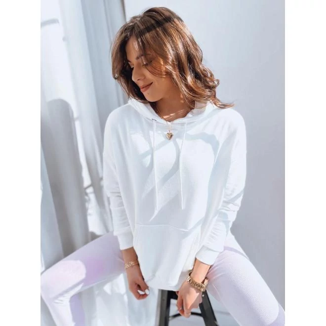 Női, oversize pulóver, fehér színben