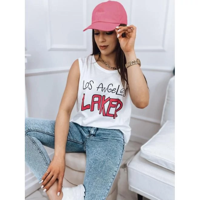 Fehér, nyomtatott póló