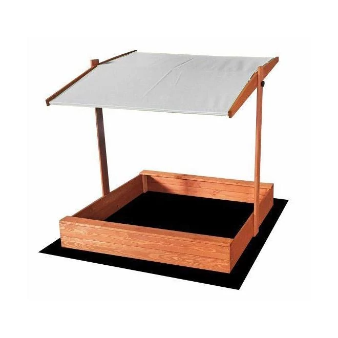 Impregnált fa homokozó, szürke tetővel, UV szűrővel - 120x120 cm