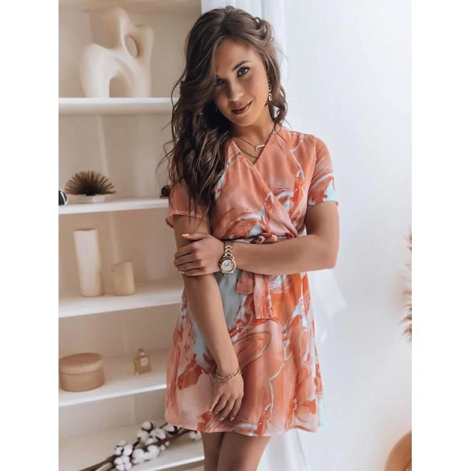 Narancssárga, mintás női ruha