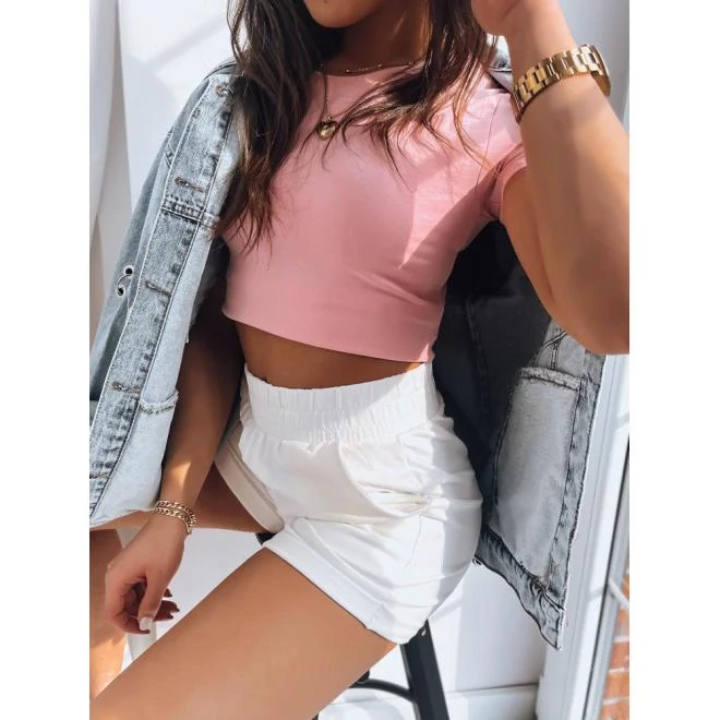 Fehér női rövidnadrág, elasztikus derékkal