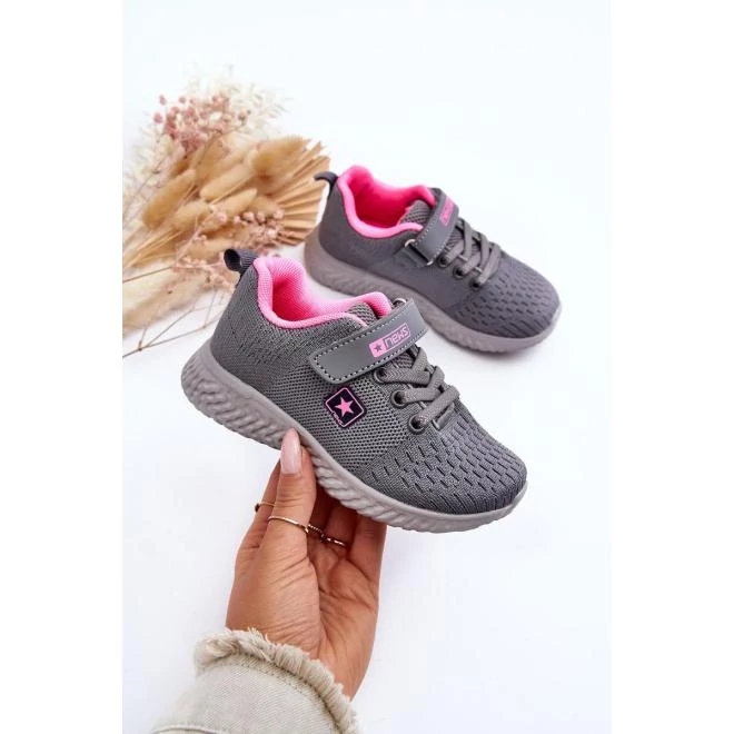 Szürke, sportcipő - tépőzárral