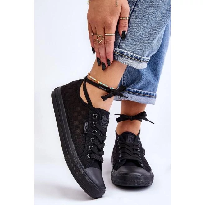 Big Star, fekete, alacsony tornacipő - hölgyeknek