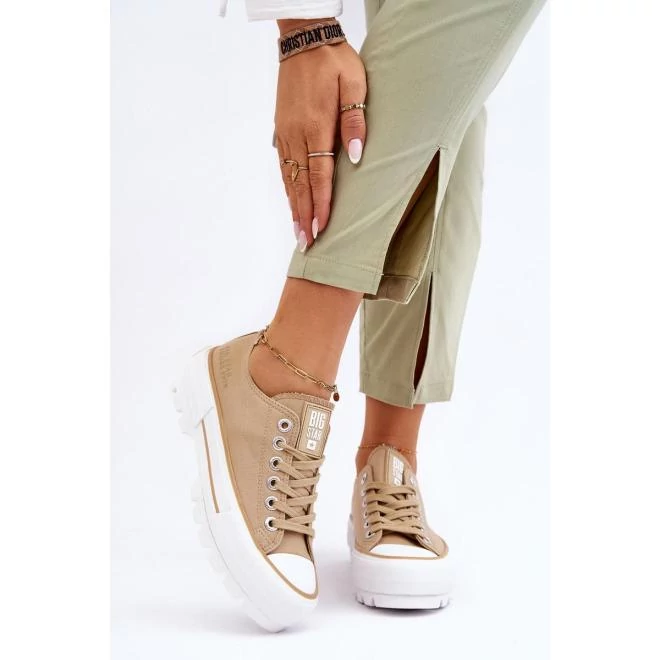 Big Star, bézs, tornacipő platformmal