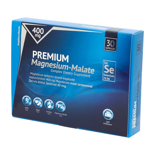 Prémium Magnézium-malát 400 mg szerves kötésű szelénnel 80 mcg - Napfényvitamin