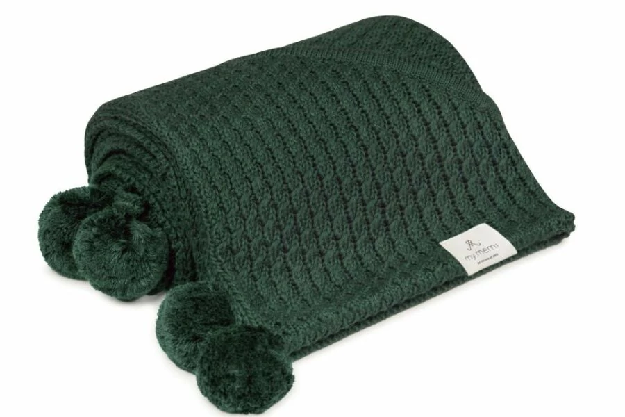 My Memi Sötétzöld bambusz kapucnis babatakaró