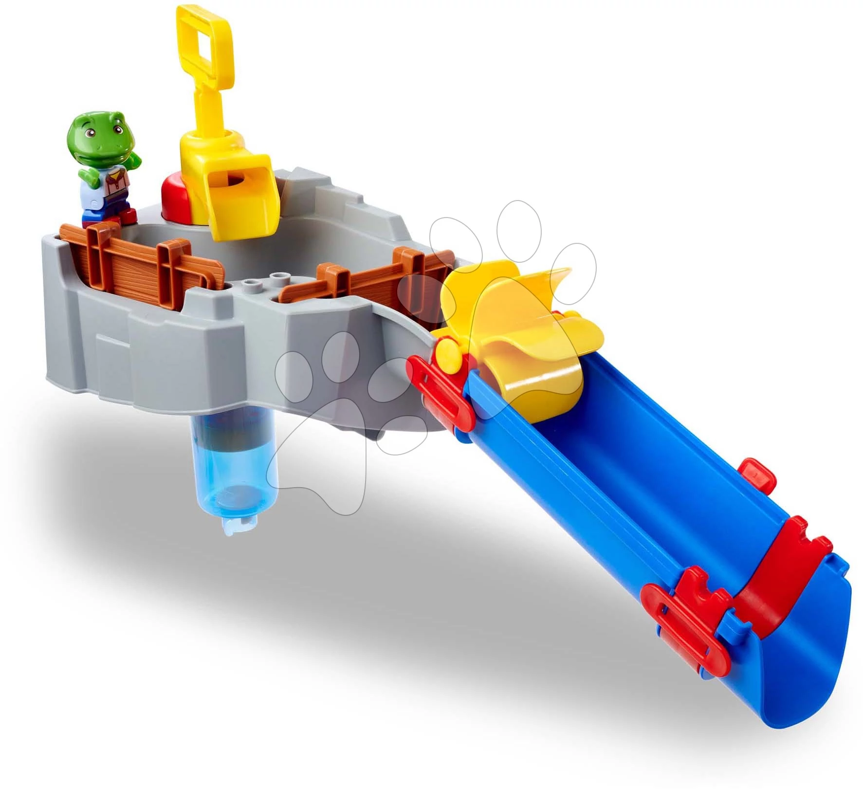 Vízi pálya fürdőkádba hegy Mountain Sploshy AquaPlay 18 darabos Nils béka figurával a csónakban vízi pumpával és locsolókannával 18 hó-tól