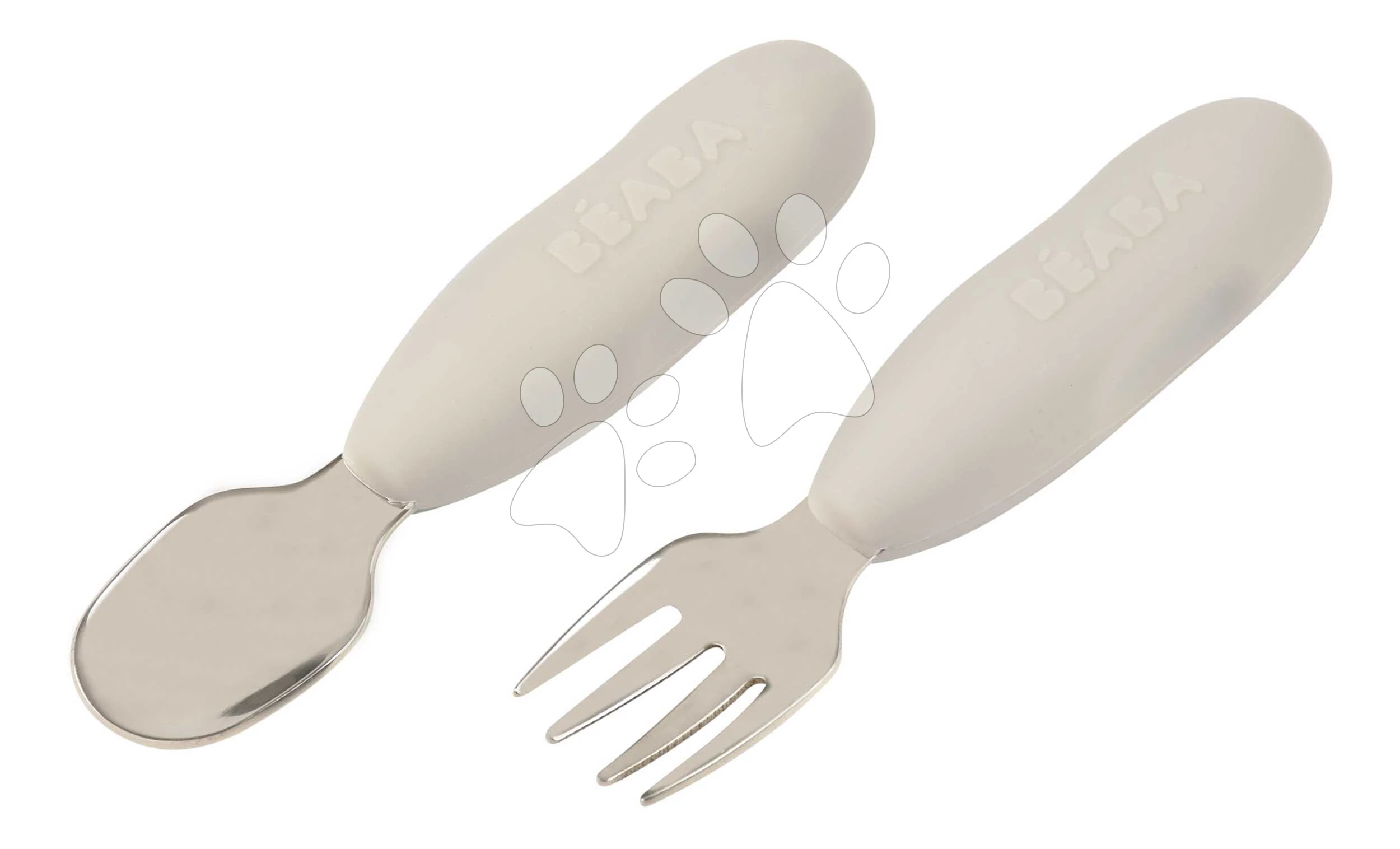 Gyermek evőeszközök Stainless Steel Pre-Cutlery Velvet Grey Beaba villa és kanál szürke 10 hó-tól BE913581