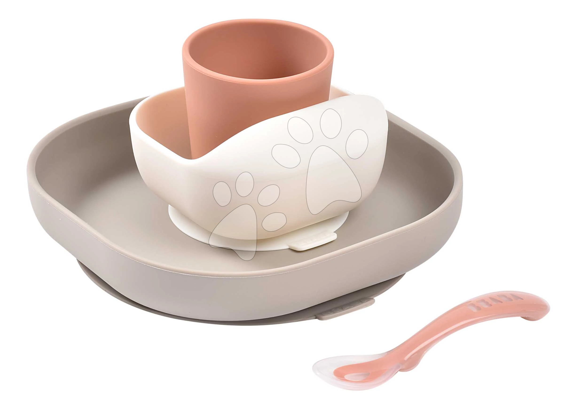 Étkészlet Silicone Meal Set Terracotta Gazelle Beaba szilikonból 4 részes barnás-narancssárga 4 hó-tól BE913602
