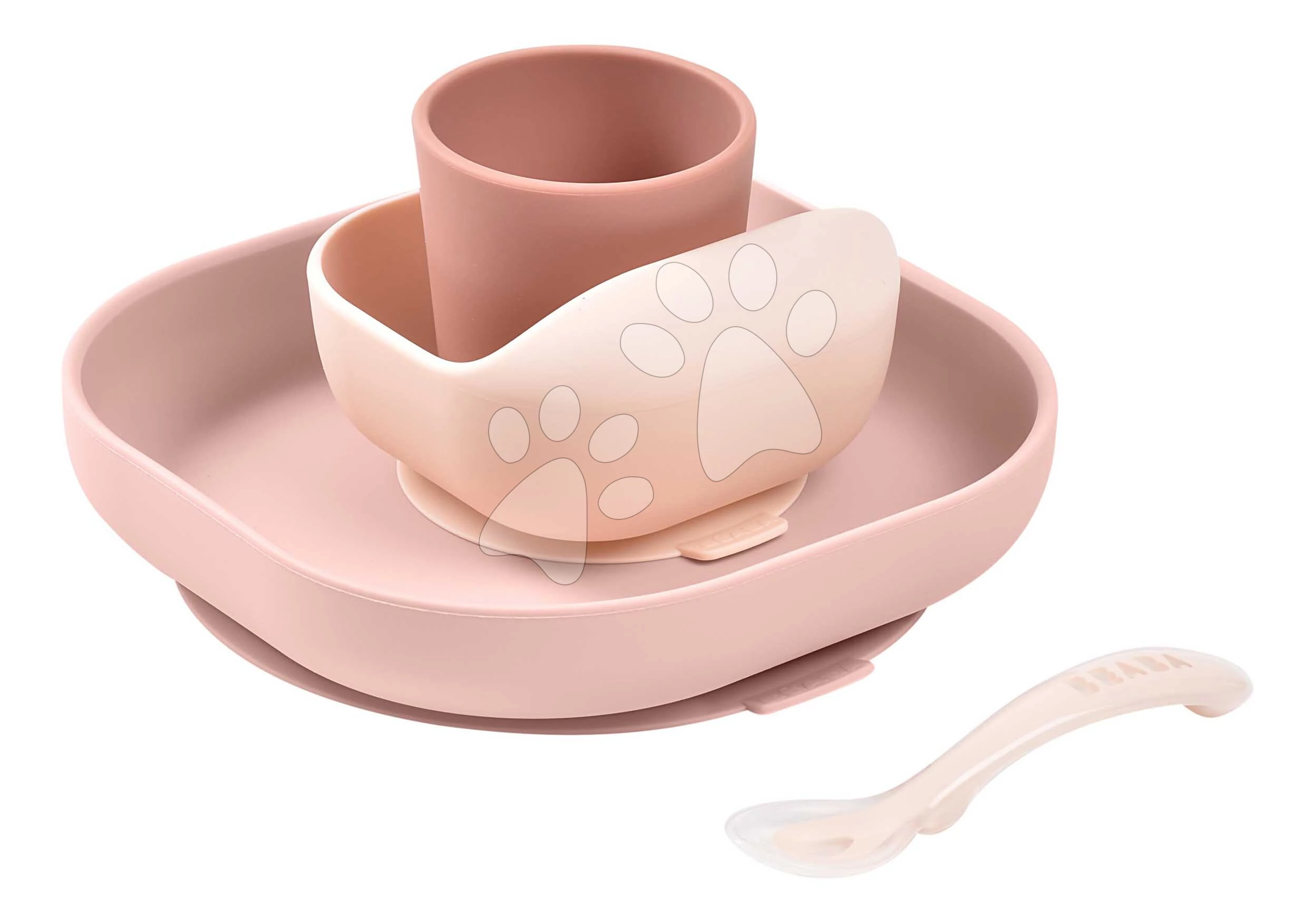 Étkészlet Silicone Meal Set Cotton Candy Beaba szilikonból 4 részes rózsaszín 4 hó-tól BE913604