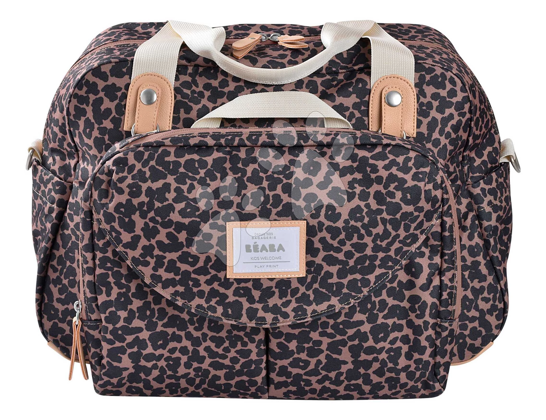 Prebaľovacia taška ku kočíku Geneva II Changing Bag Leopard Beaba s prebaľovacou podložkou vzorovaná  BE940343