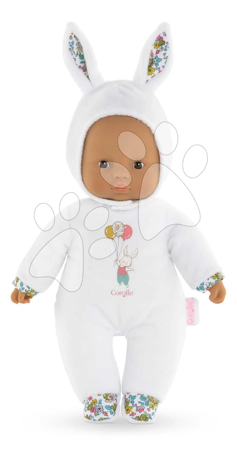 Játékbaba Sweet Heart White Bunny Mon Doudou Corolle fekete szemekkel és kapucnival 30 cm 0 hó-tól CO100710