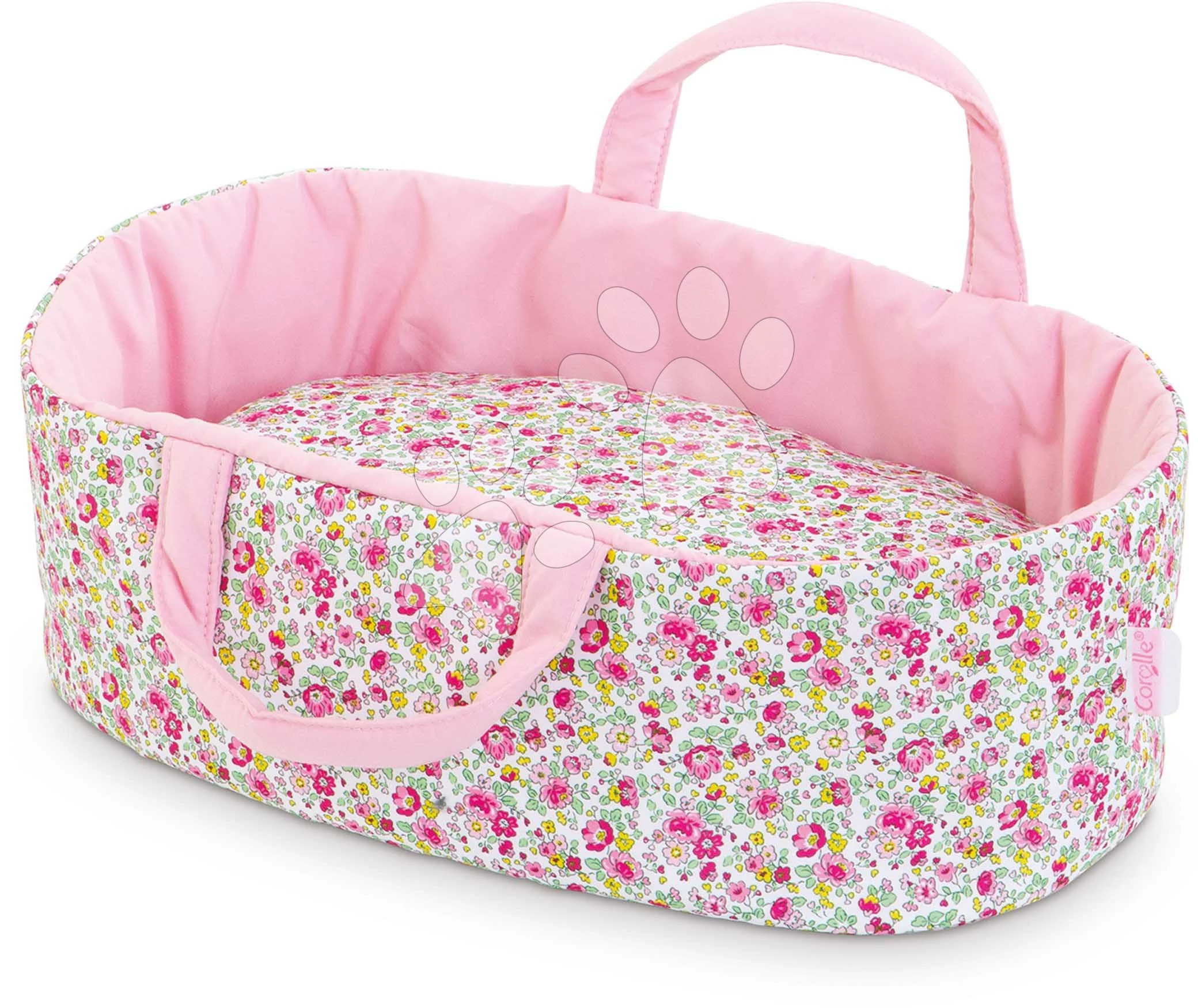 Mózeskosár Carry Bed Floral Corolle 30 cm játékbabának 18 hó-tól