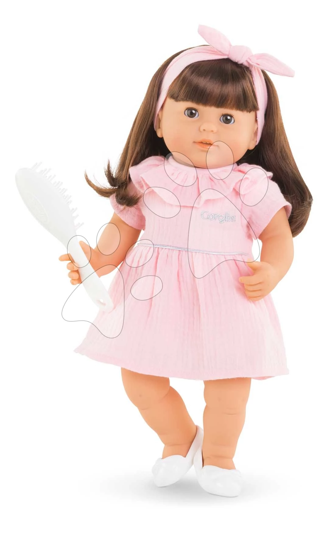 Játékbaba Julie Mon Grand Poupon Corolle barna pislogó szemekkel és hosszú barna haj fésűvel 36 cm 3 évtől CO130470