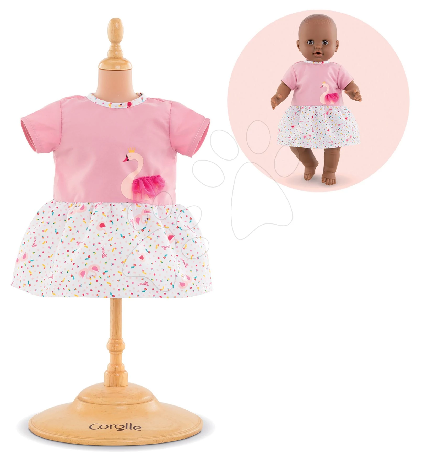 Ruhácska Dress Swan Royale Mon Grand Poupon Corolle 36 cm játékbaba részére 24 hó-tól