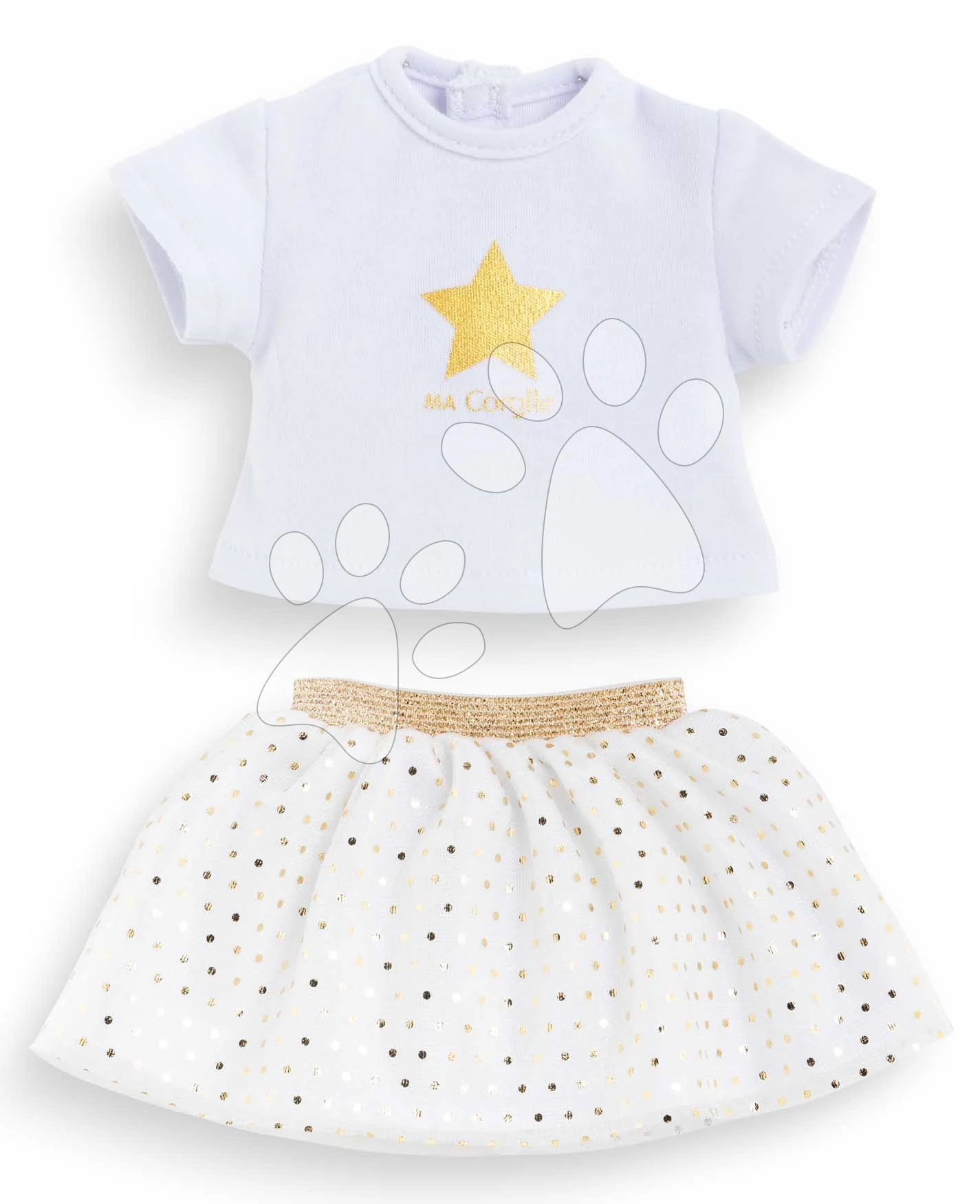 Póló és szoknya játékbabára Top & Skirt Set Ivory & Gold Ma Corolle 36 cm babának CO212900