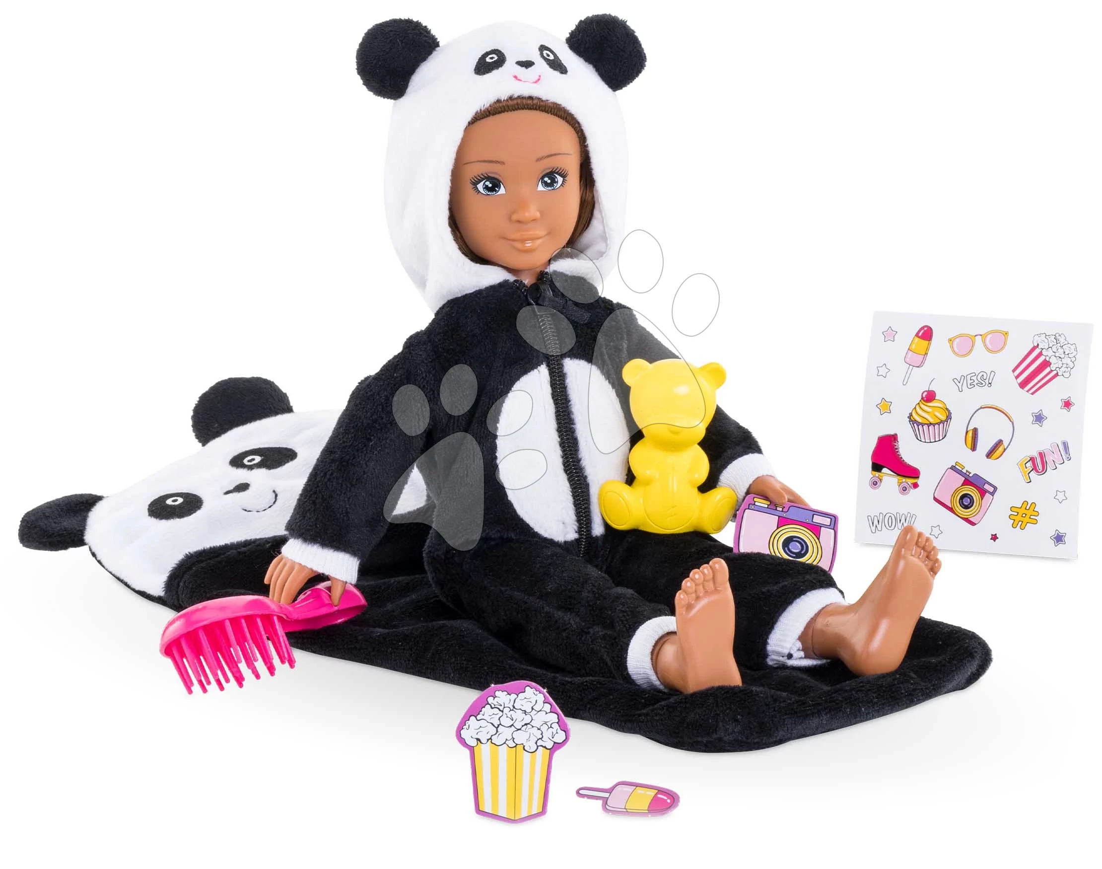 Játékbaba Mélody Pyjama Party Set Corolle Girls barna haj 28 cm 7 kiegészítő 4 évtől