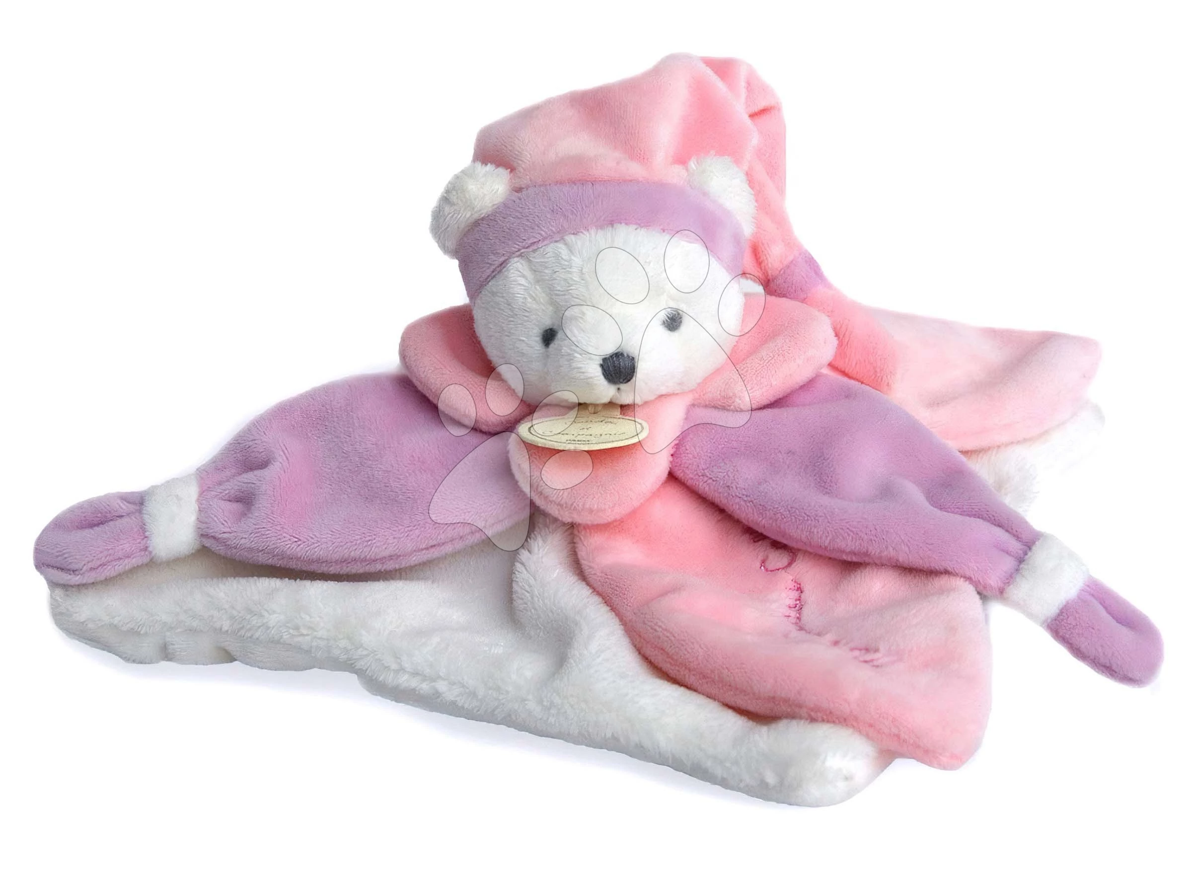 Plüss mackó dédelgetésre Collector Doudou et Compagnie rózsaszín 24 cm ajándékcsomagolásban 0 hó-tól DC2920