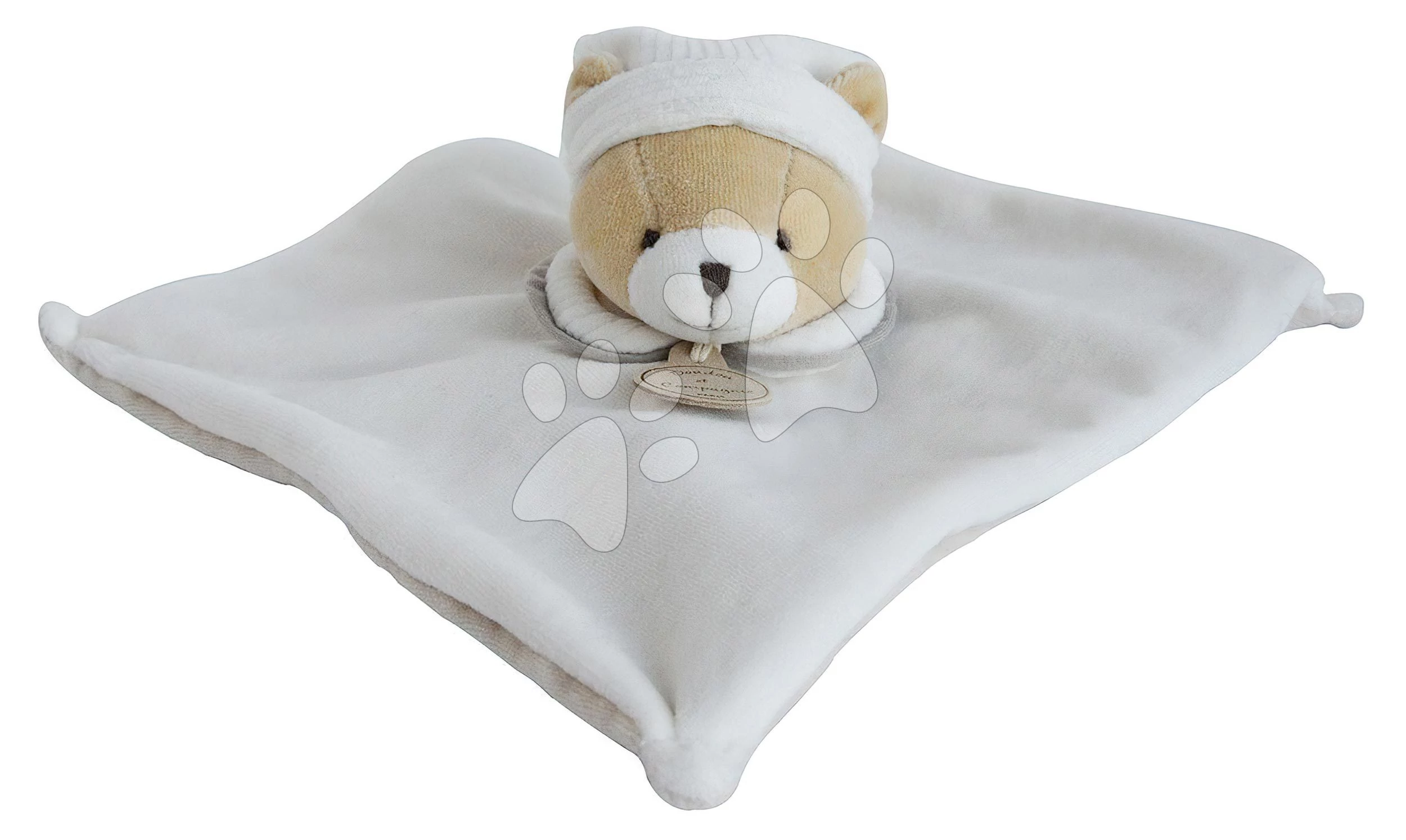 Plüss mackó dédelgetésre Doudou 202 L'Original Doudou et Compagnie szürke 25 cm ajándékcsomagolásban 0 hó-tól DC2928