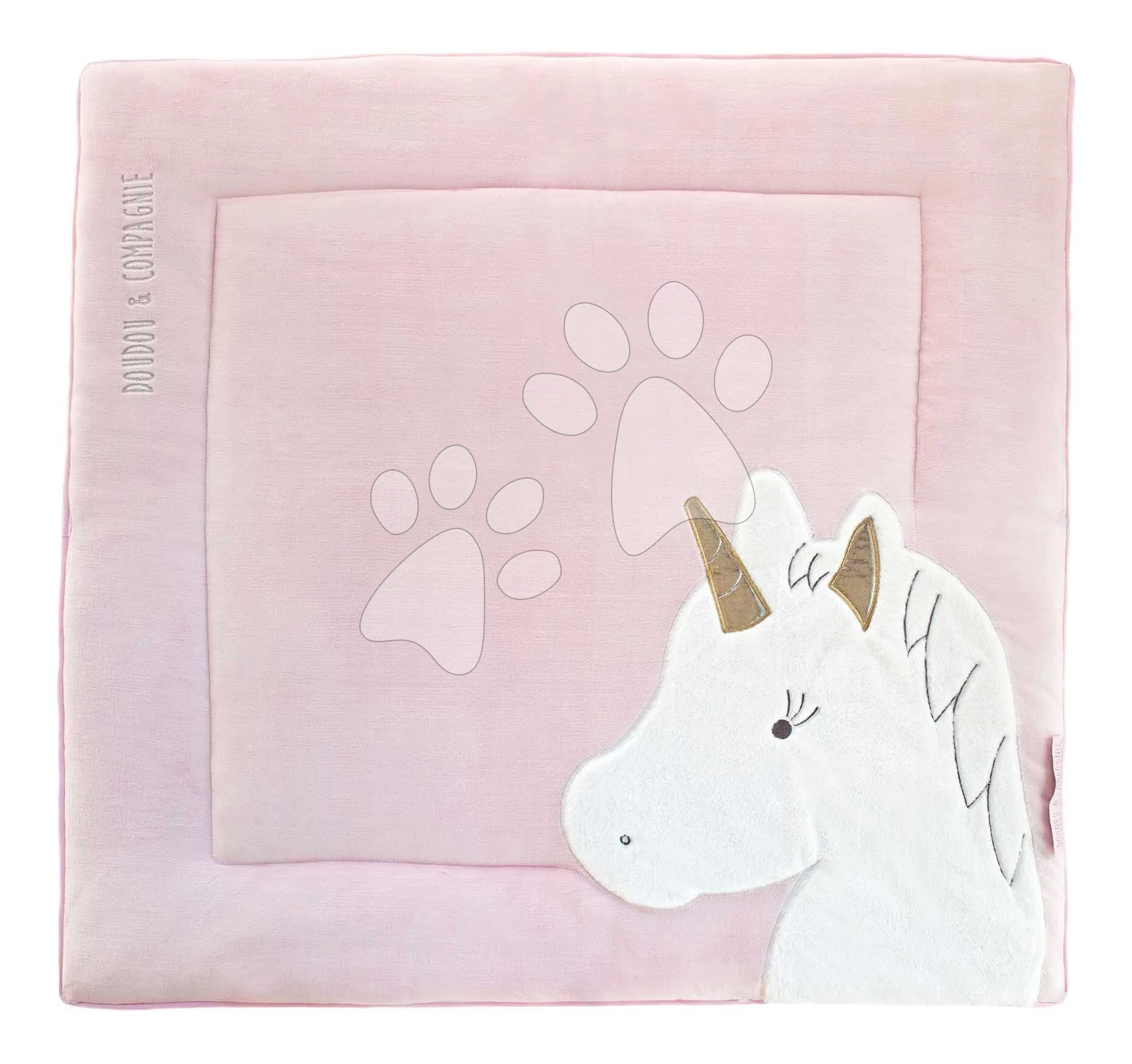 Textil játszószőnyeg egyszarvúval Park Mat Unicorn Doudou et Compagnie rózsaszín 100*100 cm 0 hó-tól DC3318