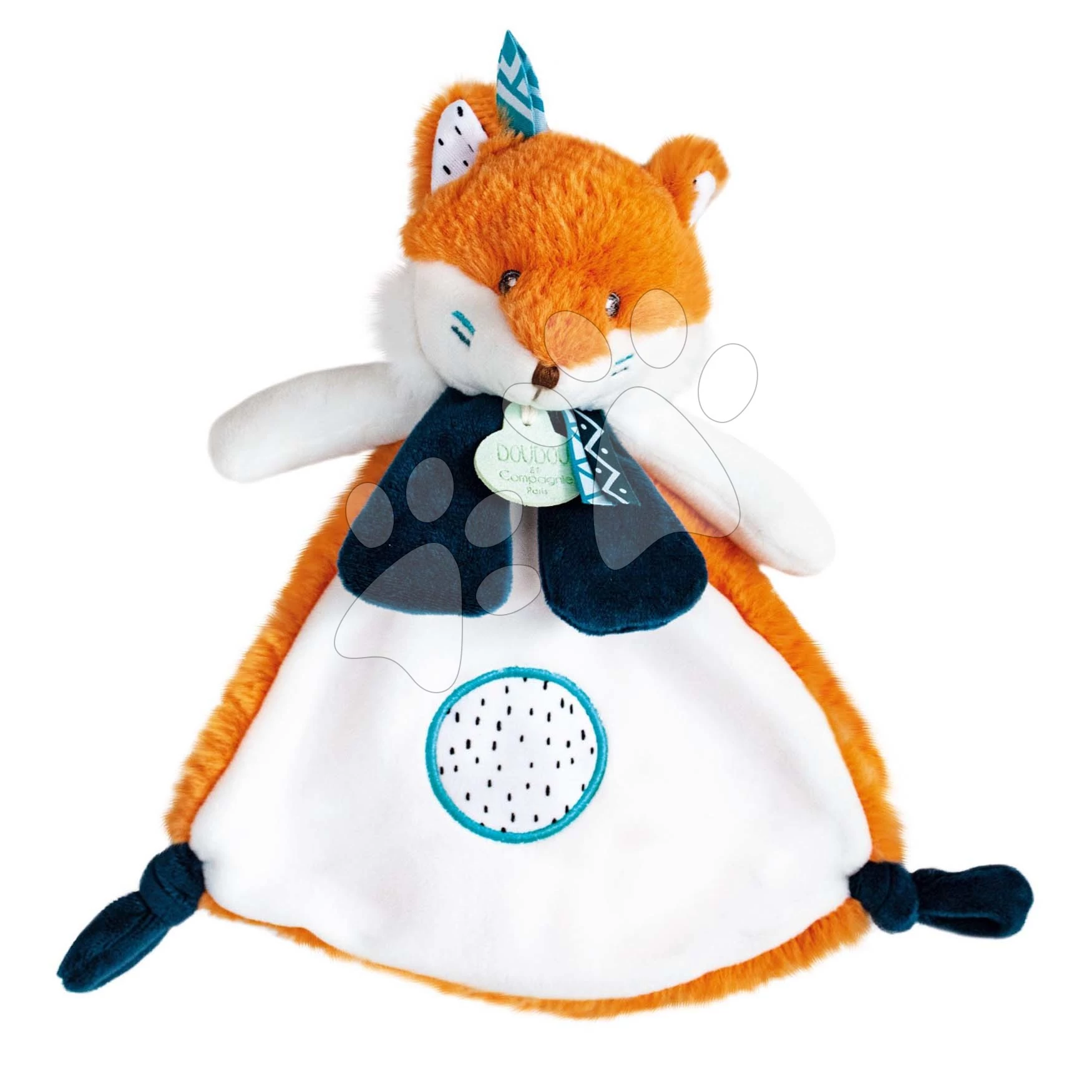 Plüss róka dédelgetésre Fox Tiwipi Doudou et Compagnie narancssárga 23 cm ajándékcsomagolásban 0 hó-tól DC3641