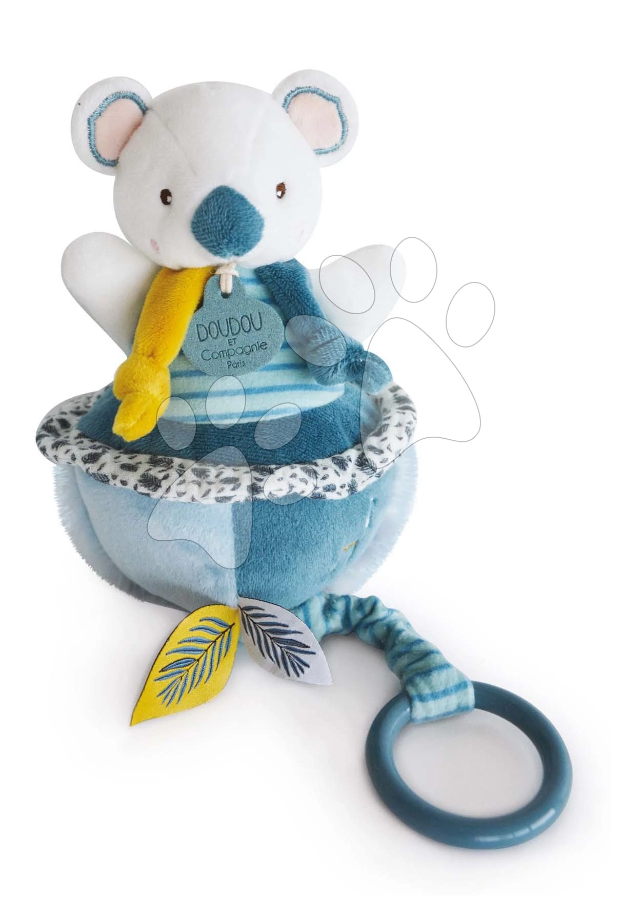 Plüss koala dallammal Yoca le Koala Music Box Doudou et Compagnie kék 20 cm ajándékcsomagolásban 0 hó-tól DC3673
