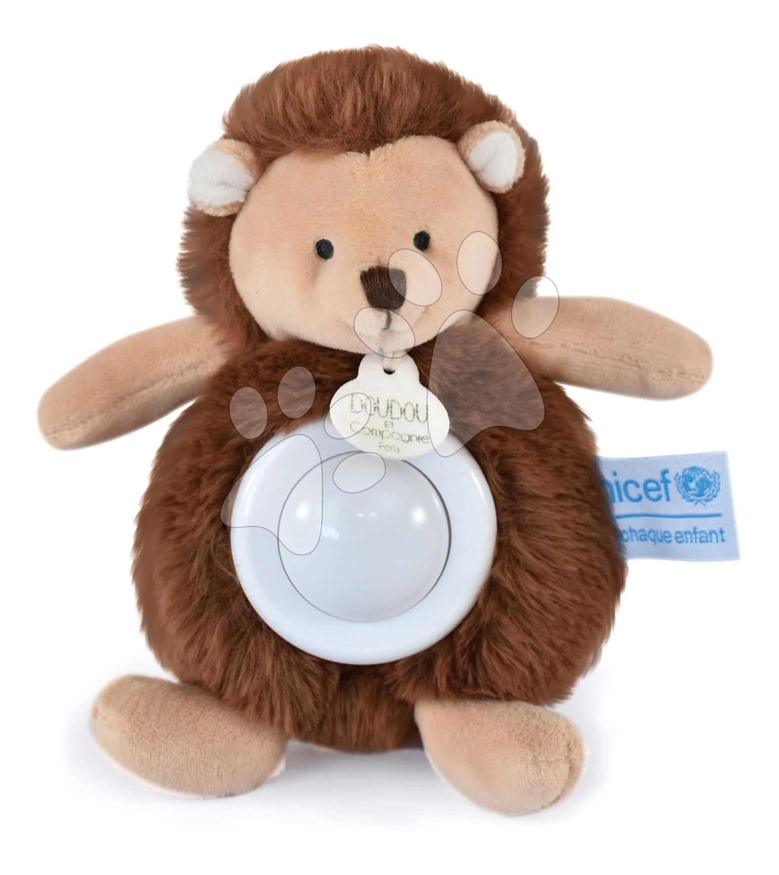 Plyšový ježko so svetlom Hedgehog Nightlight Unicef Collection Doudou et Compagnie v darčekovom balení hnedý 15 cm od 0 mes DC3995