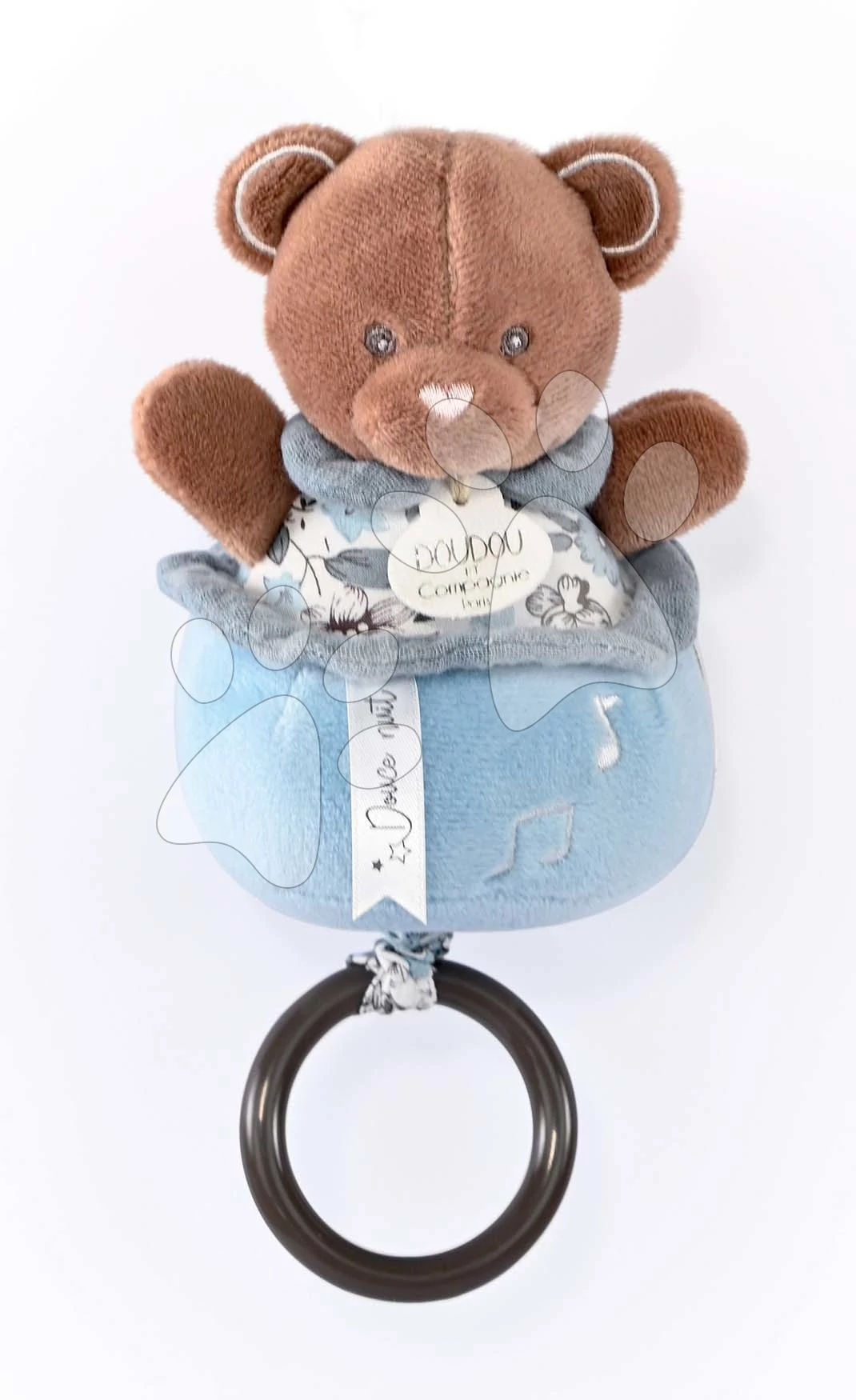 Plüss mackó dallammal Music Box Boh'aime Doudou et Compagnie kék 14 cm 0 hó-tól DC4024